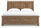 Feddinger King Storage Sleigh Bed with Mirrored Dresser and Nightstand