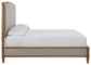 Sharlance King Upholstered Panel Bed, Dresser and Mirror