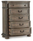 Ardenfield King Upholstered Sleigh Bed, Dresser, Mirror, Chest and Nightstand