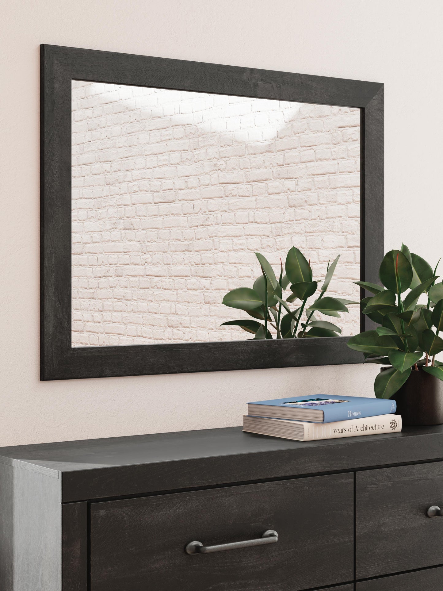 Hollivern Twin Panel Bed with Storage, Dresser and Mirror