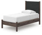 Pamytta Twin Upholstered Panel Platform Bed, Dresser and Mirror