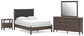 Pamytta Full Upholstered Panel Bed, Dresser, Mirror and Nightstand