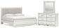 Zuraleus King Upholstered Panel Platform Bed, Dresser and Mirror