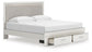 Zuraleus King Upholstered Panel Platform Storage Bed, Dresser and Mirror