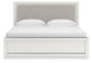 Zuraleus King Upholstered Panel Platform Bed, Dresser, Mirror and Nightstand
