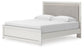 Zuraleus King Upholstered Panel Platform Bed, Dresser, Mirror and Nightstand