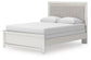 Zuraleus Queen Upholstered Panel Bed, Dresser and Mirror