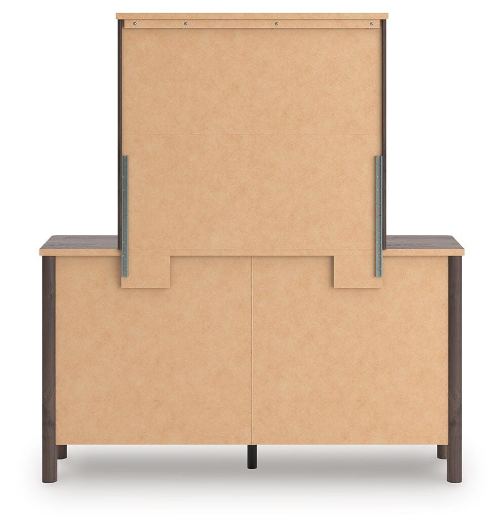 Pamytta Twin Upholstered Panel Platform Bed, Dresser, Mirror, Chest and Nightstand