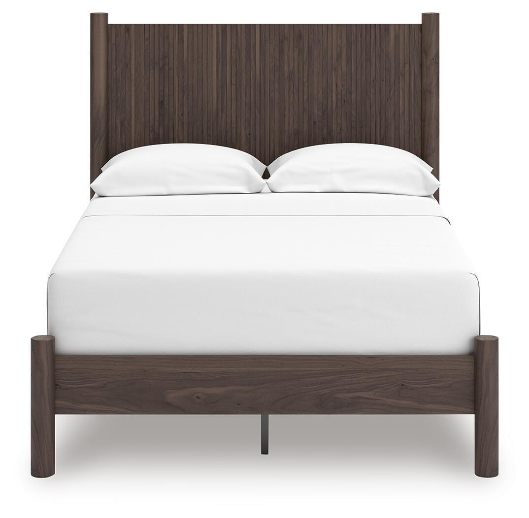 Pamytta Full Panel Platform Bed, Dresser, Mirror and Nightstand