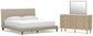 Cielden King Upholstered Bed with Roll Slats, Dresser and Mirror