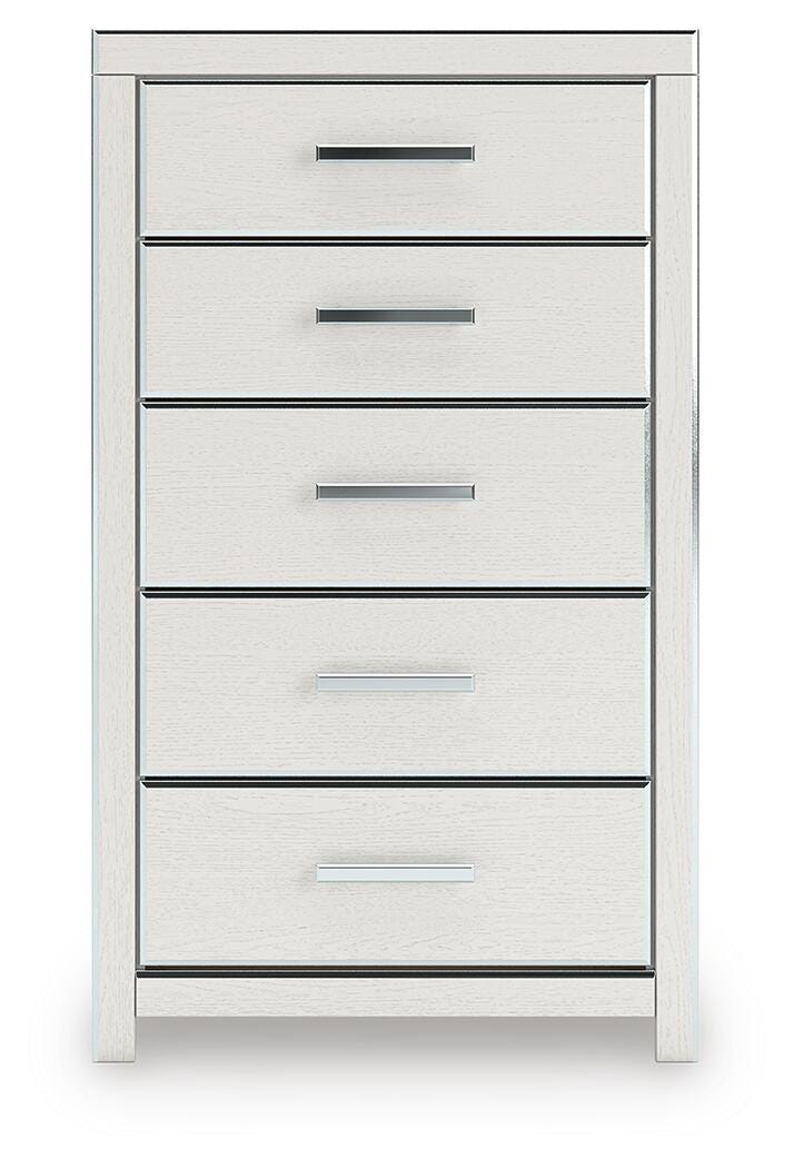 Zuraleus Queen Upholstered Panel Platform Bed, Dresser, Mirror, Chest and Nightstand