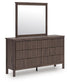 Pamytta Queen Upholstered Panel Platform Bed, Dresser, Mirror, Chest and Nightstand