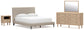 Cielden Queen Upholstered Bed with Roll Slats, Dresser, Mirror and Nightstand