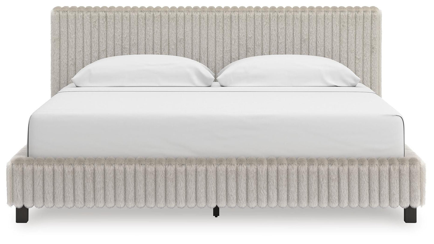 Zuraleus King Upholstered Bed, Dresser, Mirror and Nightstand