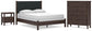 Pamytta Queen Upholstered Panel Bed, Dresser, Mirror and Nightstand