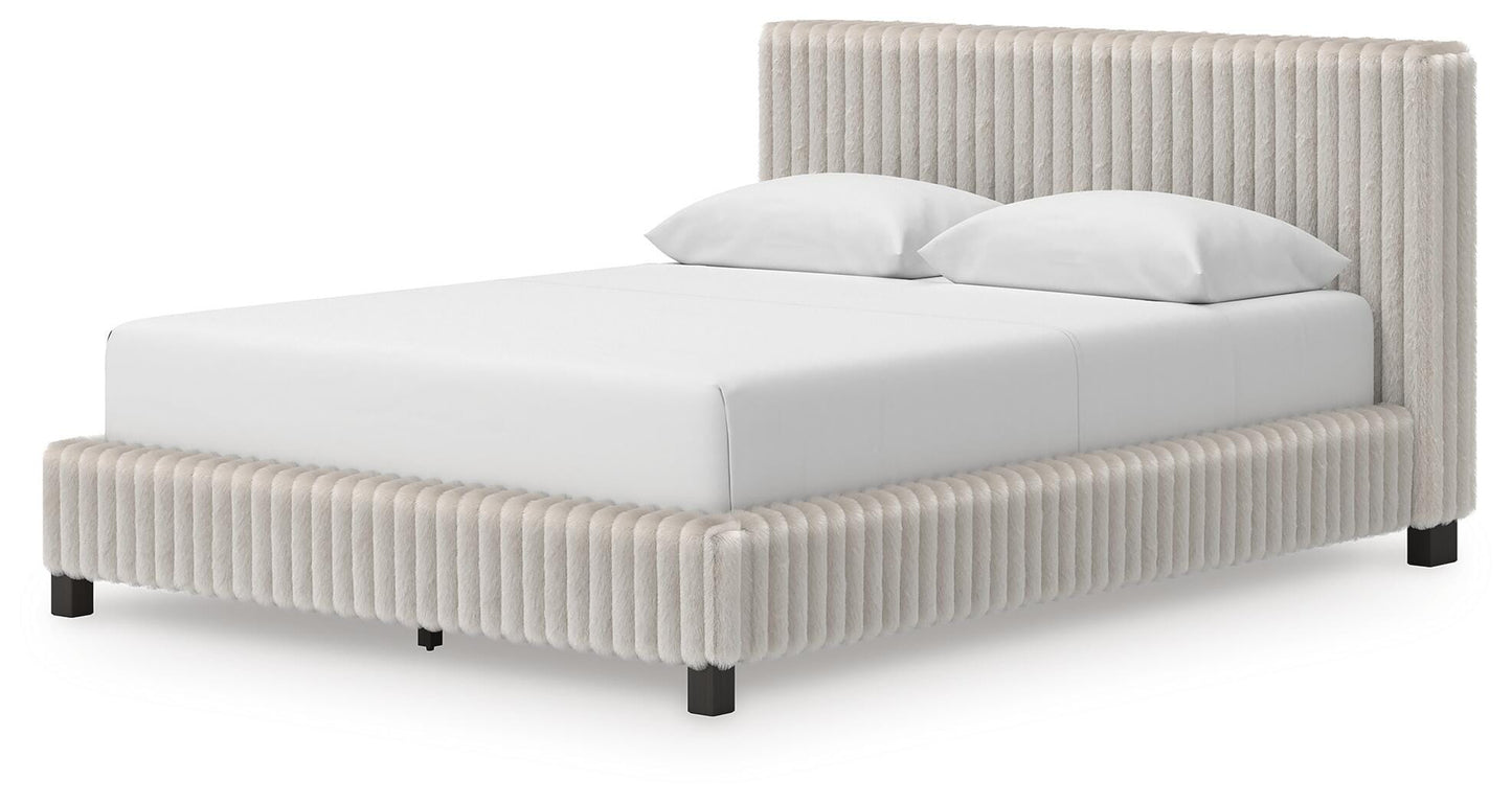 Zuraleus Queen Upholstered Bed, Dresser, Mirror, Chest and Nightstand