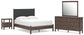 Pamytta Queen Upholstered Panel Platform Bed, Dresser, Mirror and Nightstand