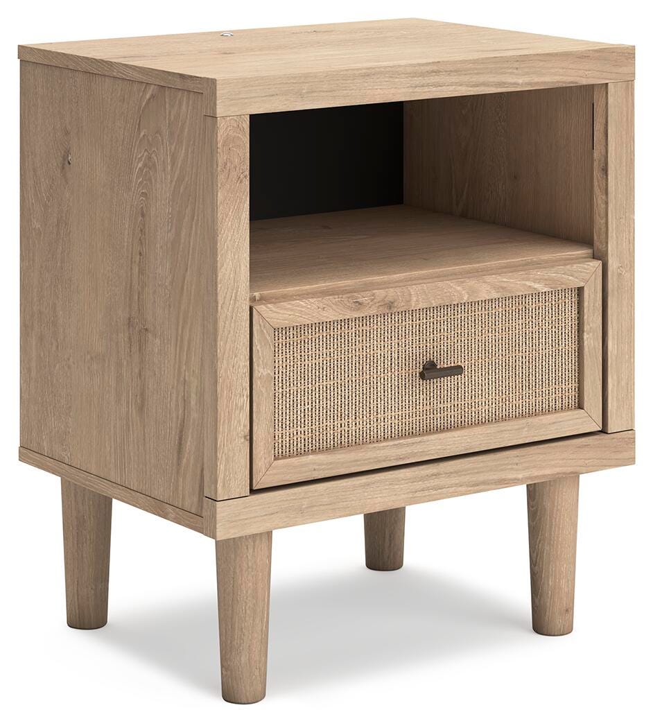 Cielden Full Upholstered Bed with Roll Slats, Dresser, Mirror, Chest and Nightstand