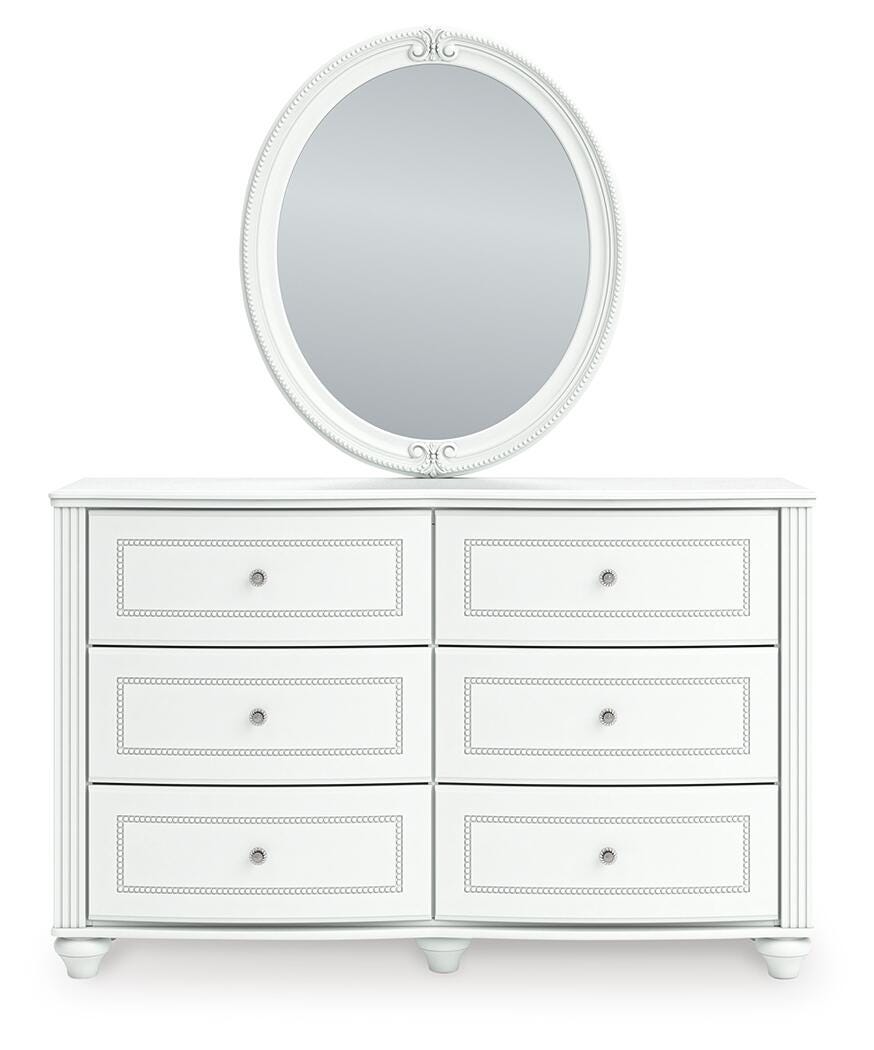 Kozlani Twin Upholstered Panel Storage Bed, Dresser, Mirror and Nightstand