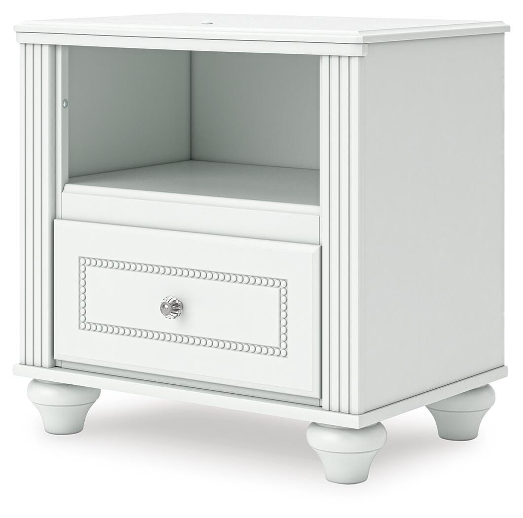 Kozlani Twin Upholstered Panel Storage Bed, Dresser, Mirror and Nightstand