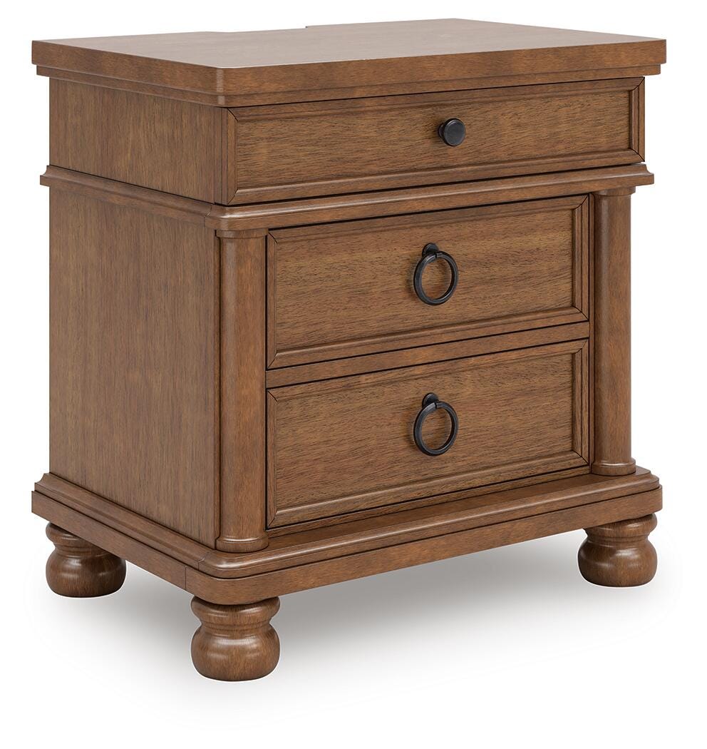Rowlenstown Queen Poster Bed with Mirrored Dresser and Nightstand