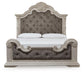 Bruchandi California King Upholstered Panel Bed with Mirrored Dresser