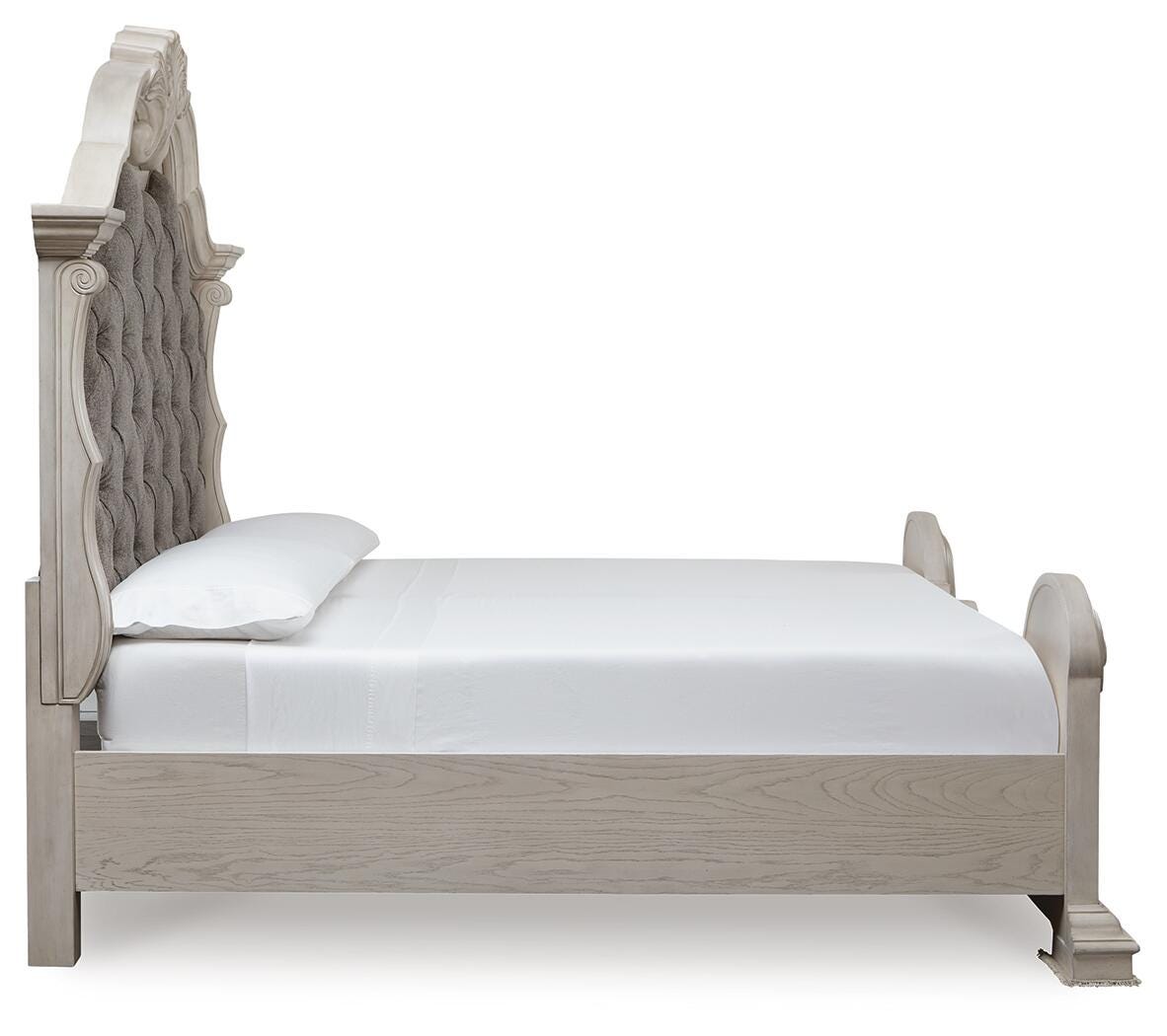 Bruchandi California King Upholstered Panel Bed with Mirrored Dresser