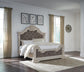 Bruchandi California King Upholstered Panel Bed with Mirrored Dresser