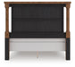 Rowlenstown Queen Poster Bed with Mirrored Dresser