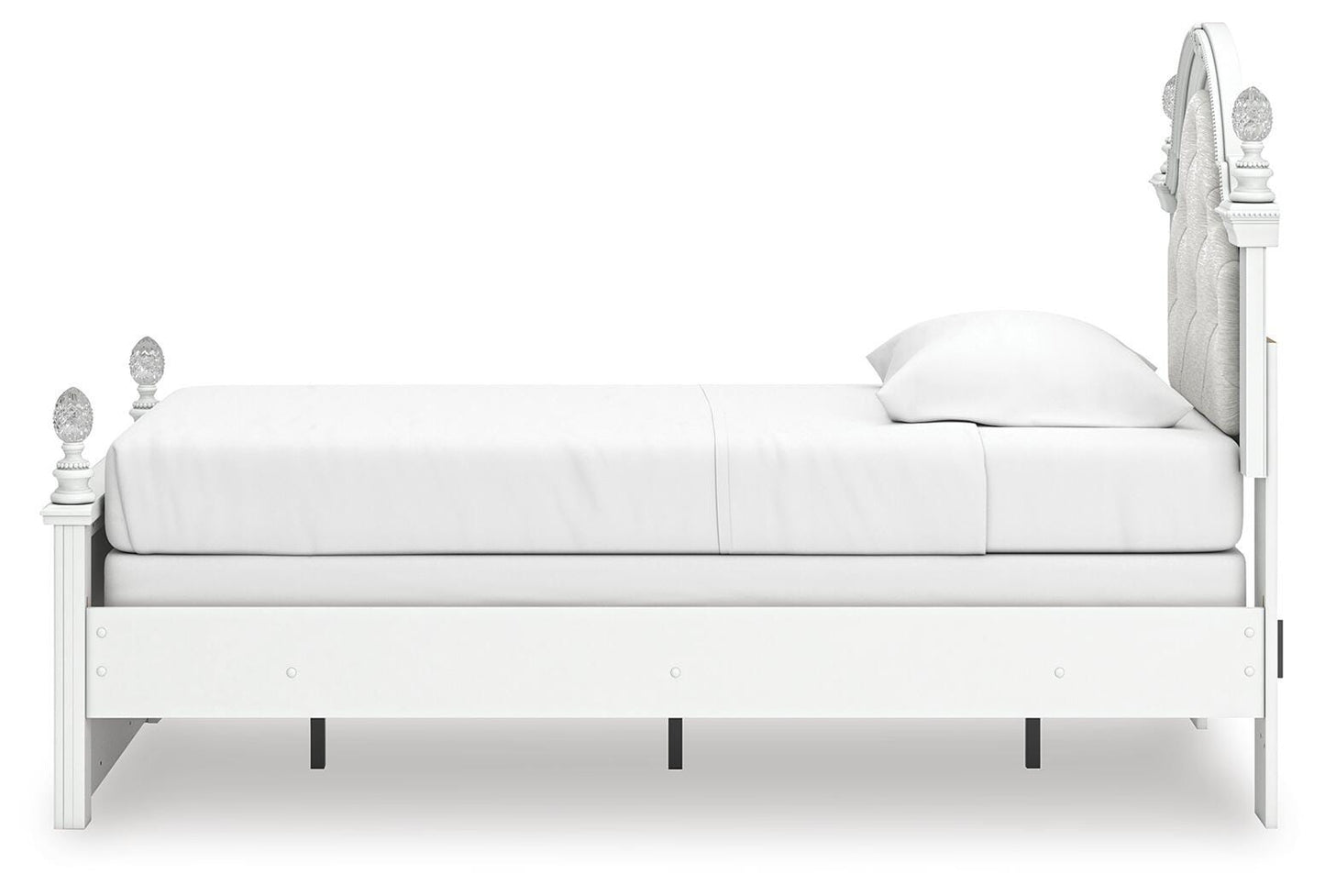 Kozlani Twin Upholstered Panel Bed, Dresser and Mirror