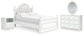 Kozlani Full Upholstered Panel Bed, Dresser, Mirror and Nightstand