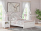 Kozlani Full Upholstered Panel Bed, Dresser, Mirror and Nightstand