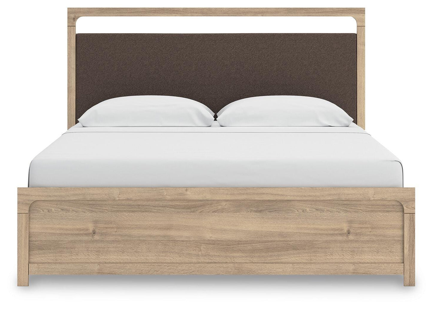 Kinlanni King Upholstered Platform Bed, Dresser, Mirror and Nightstand