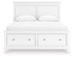 Fortman Queen Panel Storage Bed with Mirrored Dresser and Nightstand