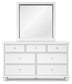 Fortman California King Panel Storage Bed, Dresser, Mirror and Nightstand