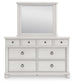 Rowlenstown California King Poster Bed, Dresser, Mirror and Nightstand