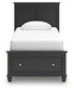 Lanolee Twin Panel Storage Bed, Dresser, Mirror and Nightstand