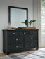 Lanolee California King Panel Storage Bed, Dresser, Mirror and Nightstand