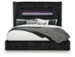 Tayleena Queen Upholstered Bed with Fireplace and Wireless Audio