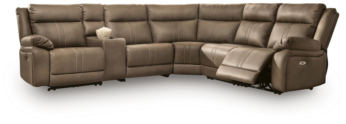 Max-Momentum 6-Piece Power Reclining Sectional with Audio Console