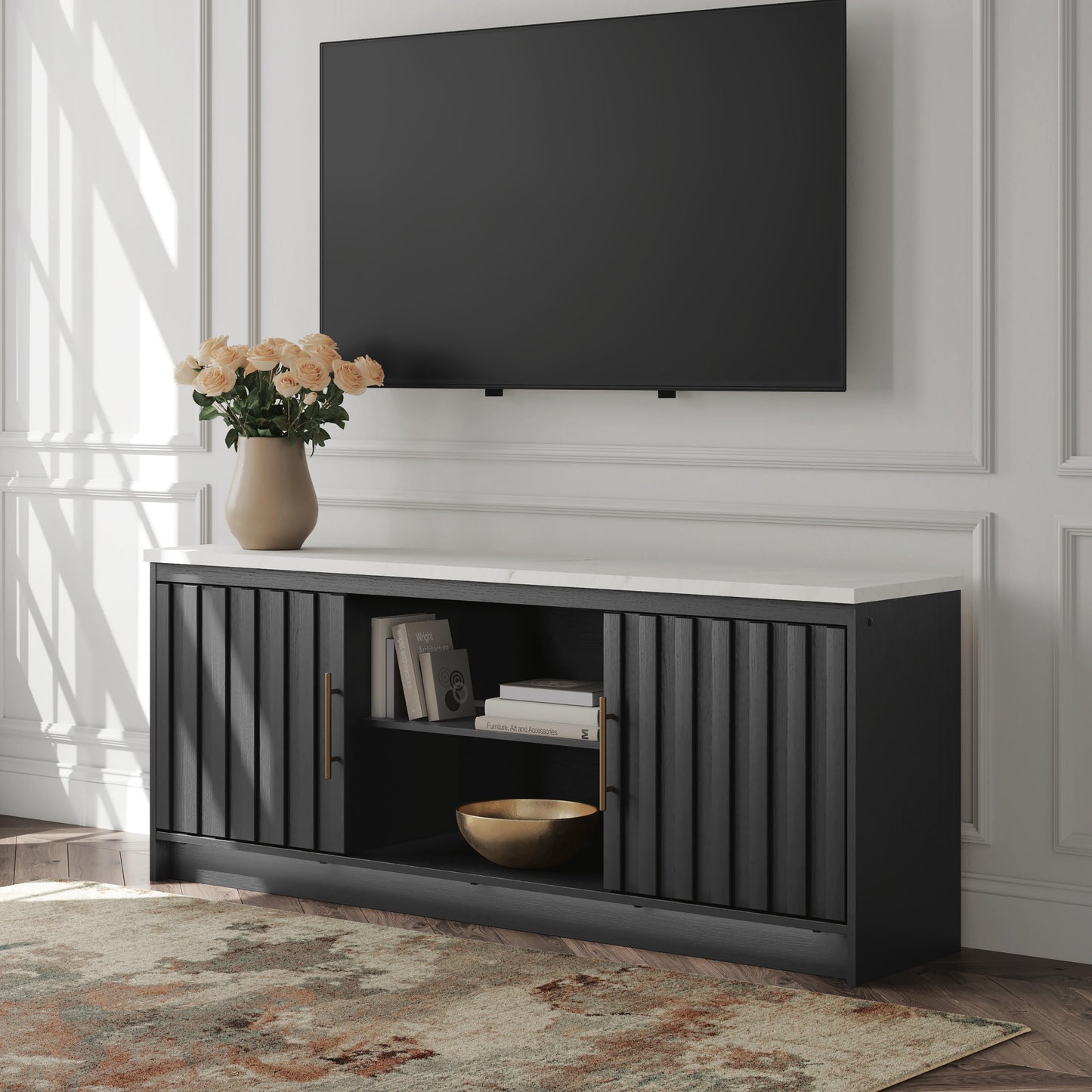 Cadmori XL TV Stand w/Fireplace Option