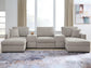 ModMax Luxe 5-Piece Double Chaise Sectional with Storage Consoles
