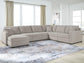 ModMax Luxe 5-Piece Sectional with Storage Chaise and Pop Up Sleeper