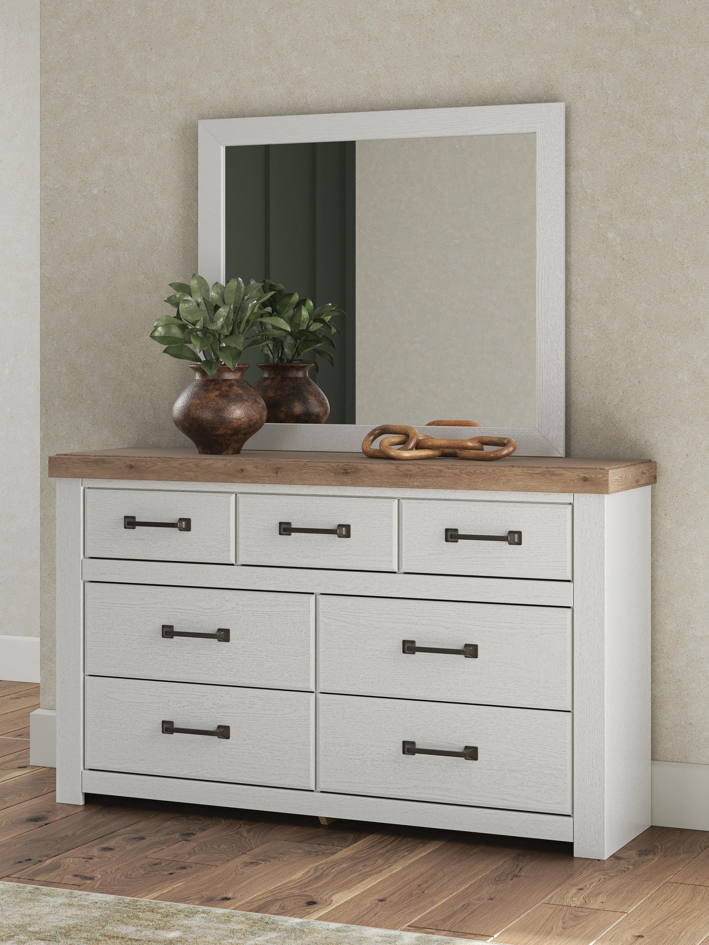 Savonport King Panel Bed, Dresser, Mirror, Chest and Nightstand