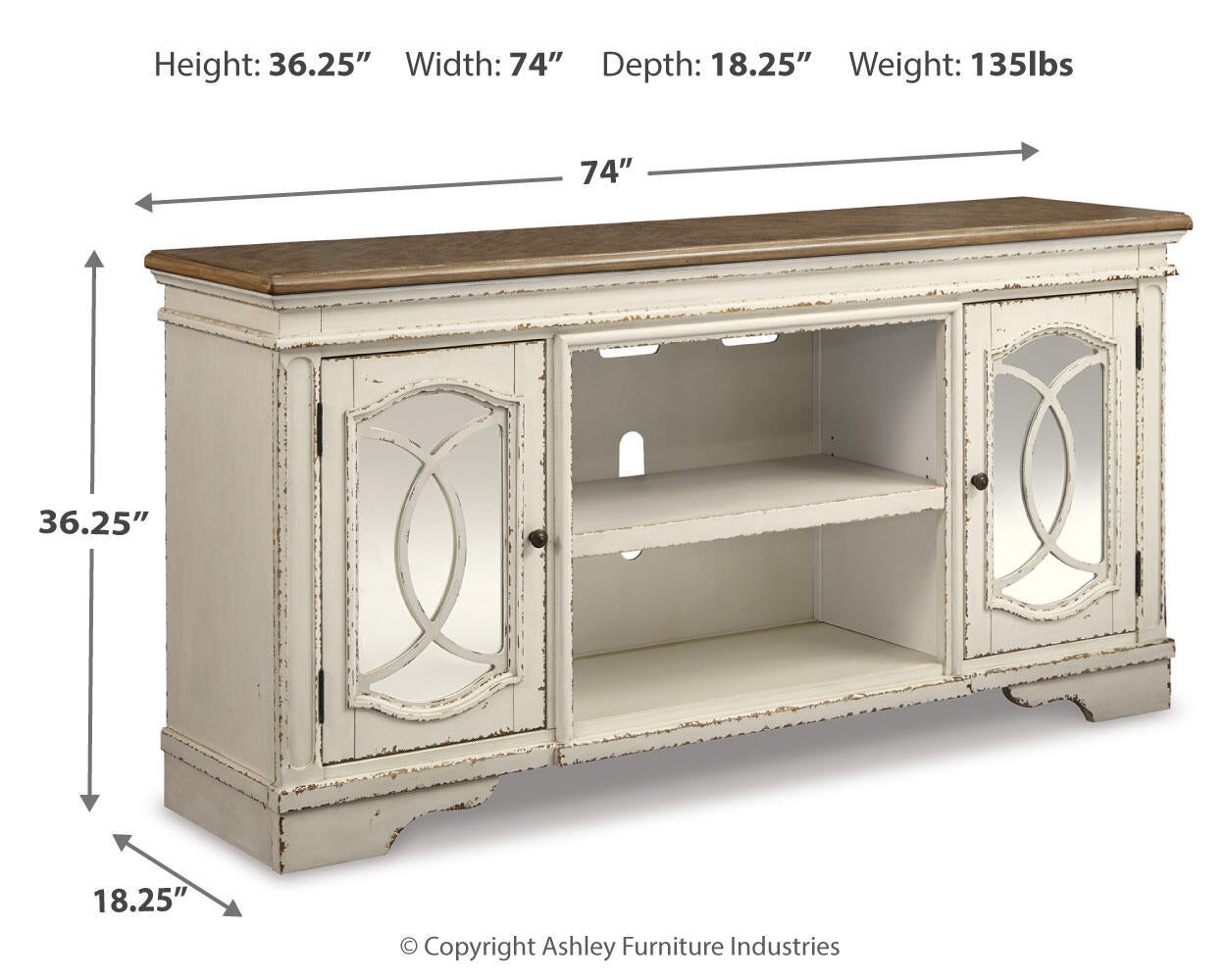 Realyn XL TV Stand w/Fireplace Option