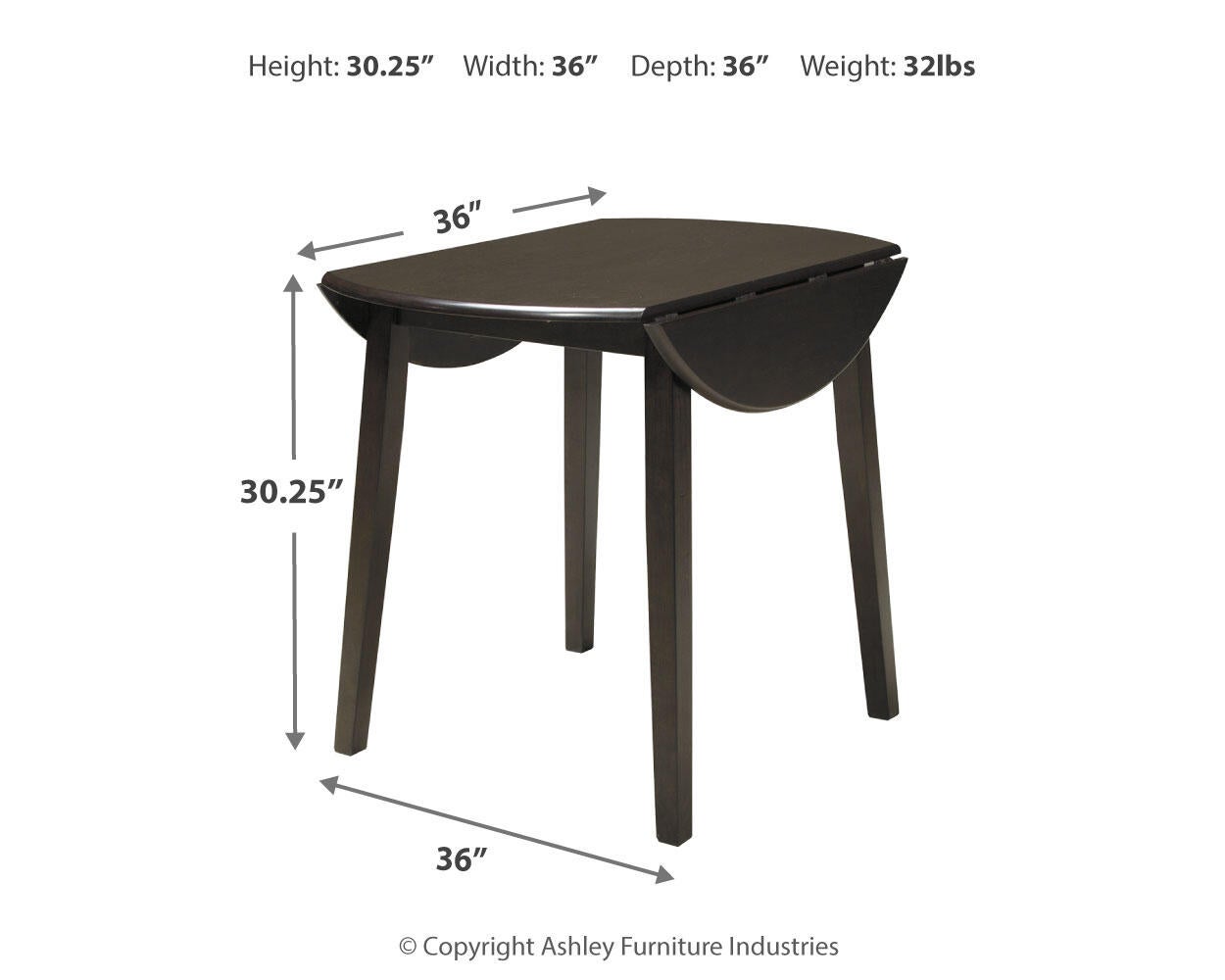 Hammis Round DRM Drop Leaf Table