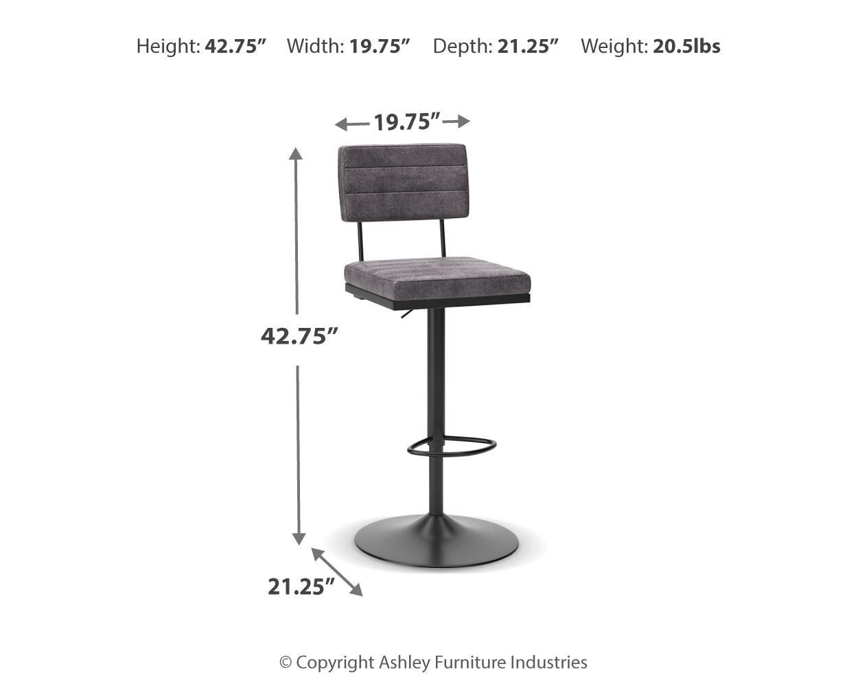 Strumford Tall Swivel Barstool (2/CN)