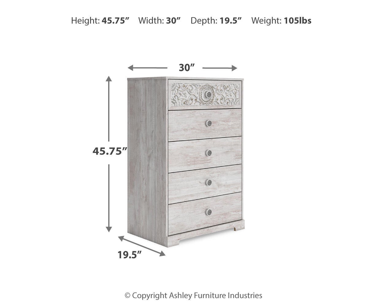 Paxberry Five Drawer Chest