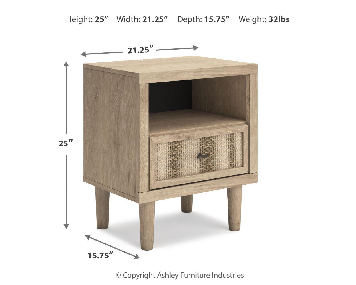 Cielden One Drawer Night Stand