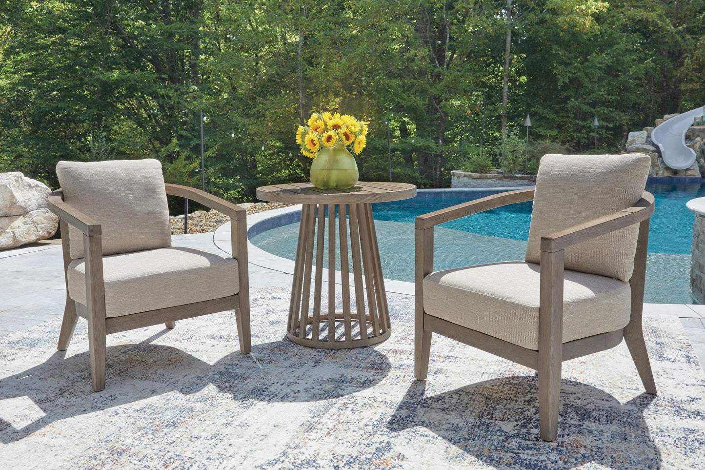 Joy Lagoon Chairs w/CUSH/Table Set (3/CN)